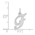 Load image into Gallery viewer, 14K White Gold Small Fancy Script Initial Letter F Charm Pendant
