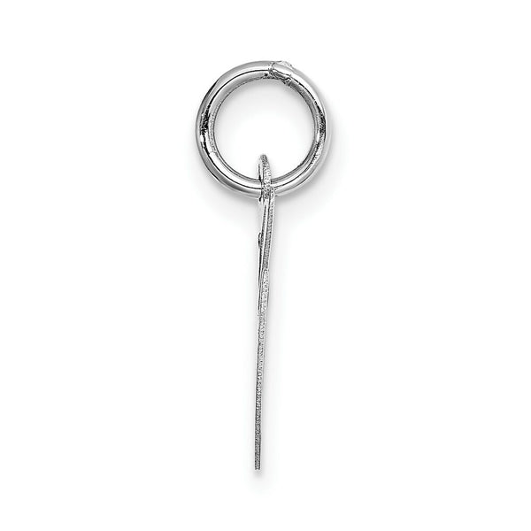 14K White Gold Small Fancy Script Initial Letter G Charm Pendant