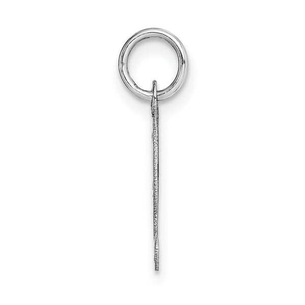 14K White Gold Small Fancy Script Initial Letter H Charm Pendant