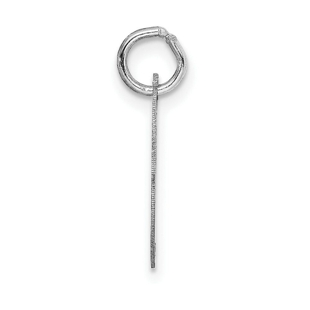 14K White Gold Small Fancy Script Initial Letter I Charm Pendant