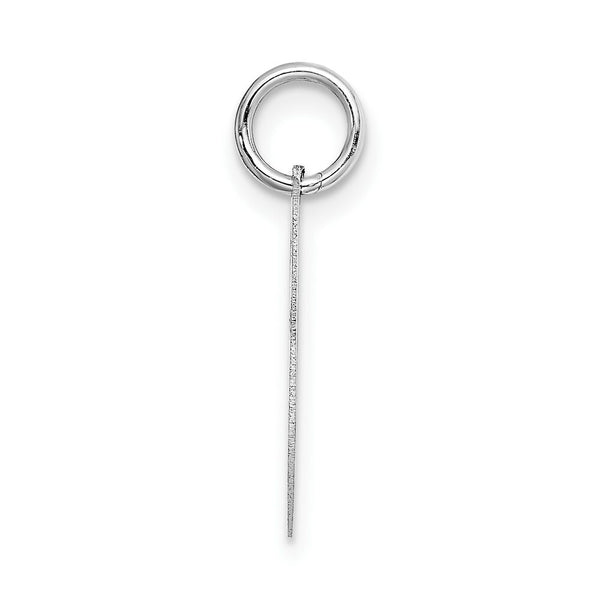 14K White Gold Small Fancy Script Initial Letter J Charm Pendant