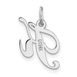 Load image into Gallery viewer, 14K White Gold Small Fancy Script Initial Letter K Charm Pendant
