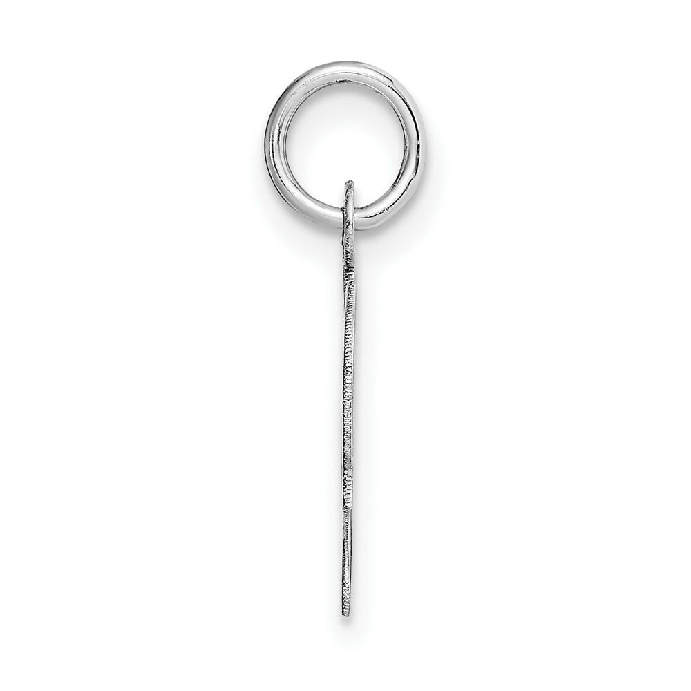 14K White Gold Small Fancy Script Initial Letter L Charm Pendant