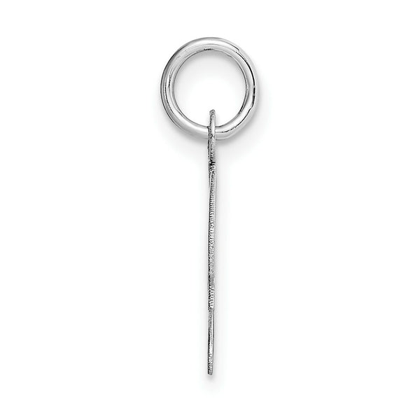 14K White Gold Small Fancy Script Initial Letter L Charm Pendant