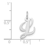 Load image into Gallery viewer, 14K White Gold Small Fancy Script Initial Letter L Charm Pendant
