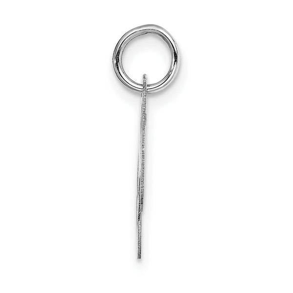 14K White Gold Small Fancy Script Initial Letter M Charm Pendant