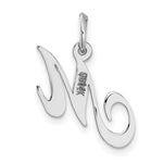 Load image into Gallery viewer, 14K White Gold Small Fancy Script Initial Letter M Charm Pendant

