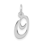 Load image into Gallery viewer, 14K White Gold Small Fancy Script Initial Letter O Charm Pendant
