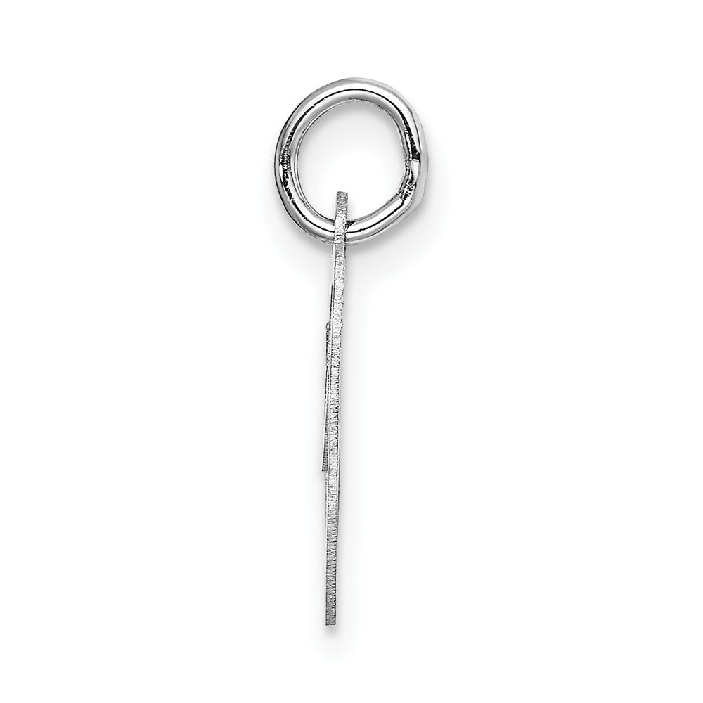 14K White Gold Small Fancy Script Initial Letter O Charm Pendant