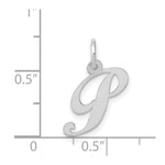 Load image into Gallery viewer, 14K White Gold Small Fancy Script Initial Letter P Charm Pendant
