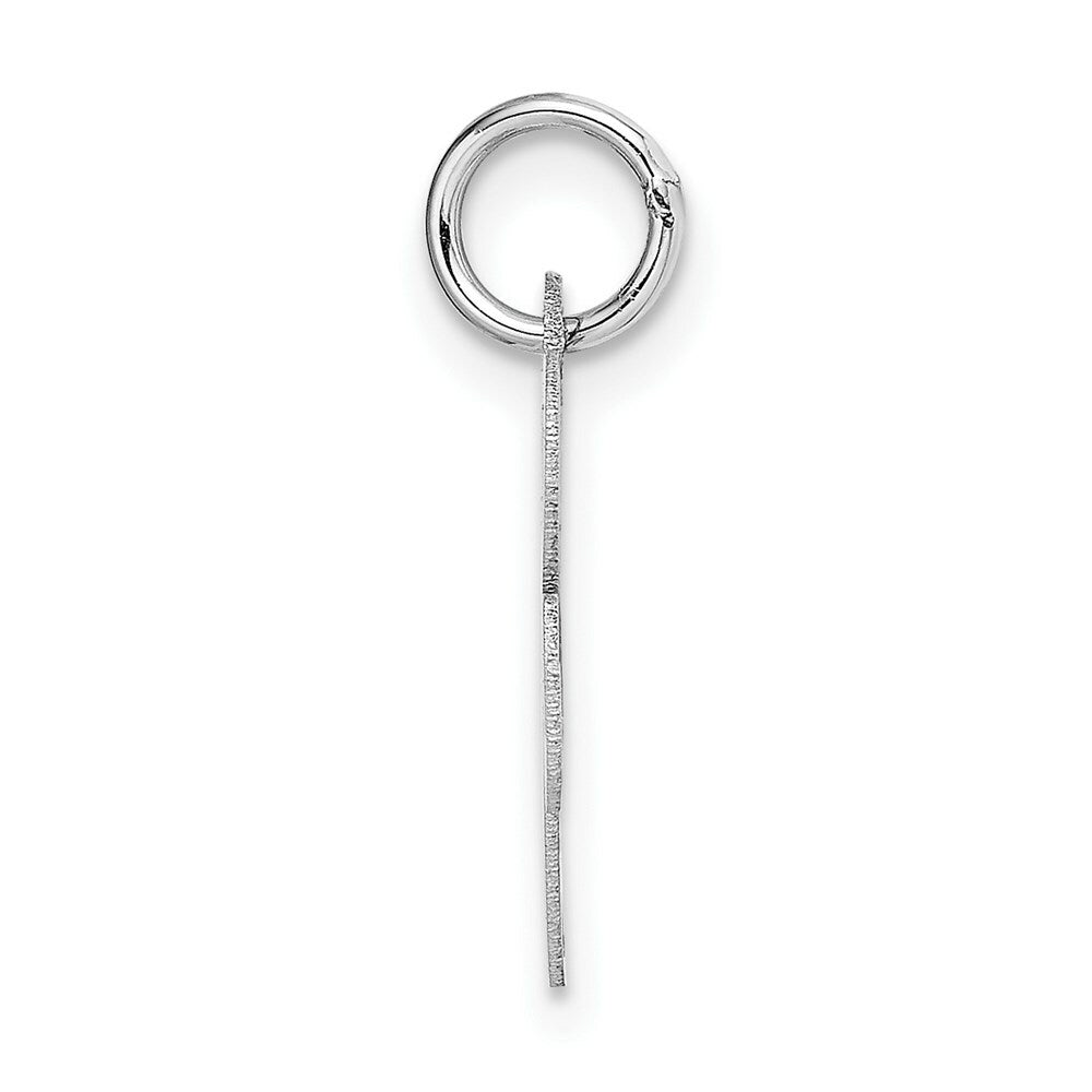 14K White Gold Small Fancy Script Initial Letter R Charm Pendant