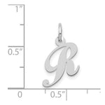 Load image into Gallery viewer, 14K White Gold Small Fancy Script Initial Letter R Charm Pendant
