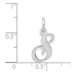 Load image into Gallery viewer, 14K White Gold Small Fancy Script Initial Letter S Charm Pendant
