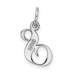 Load image into Gallery viewer, 14K White Gold Small Fancy Script Initial Letter S Charm Pendant
