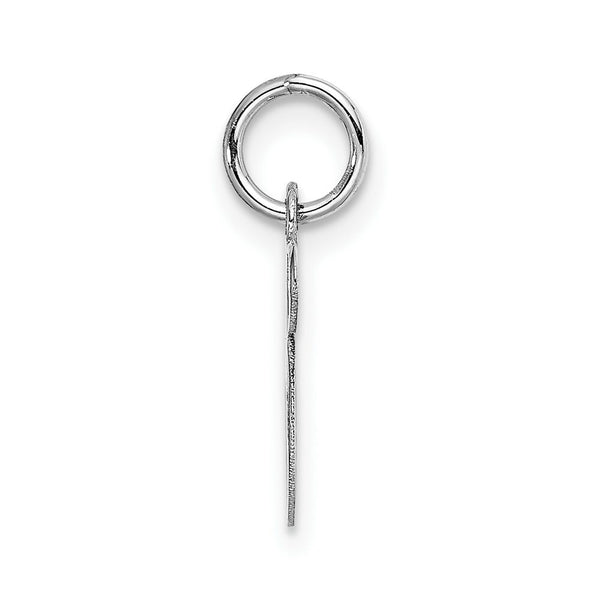 14K White Gold Small Fancy Script Initial Letter S Charm Pendant