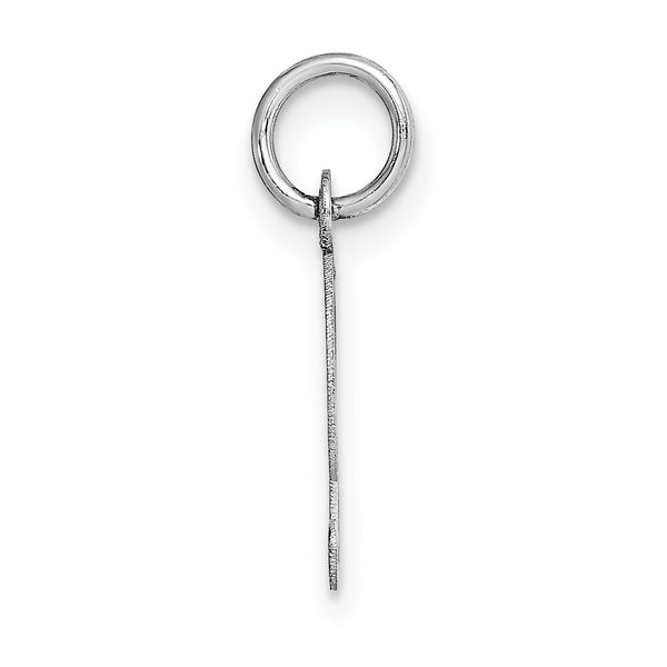 14K White Gold Small Fancy Script Initial Letter T Charm Pendant