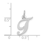 Load image into Gallery viewer, 14K White Gold Small Fancy Script Initial Letter T Charm Pendant
