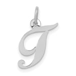 Load image into Gallery viewer, 14K White Gold Small Fancy Script Initial Letter T Charm Pendant

