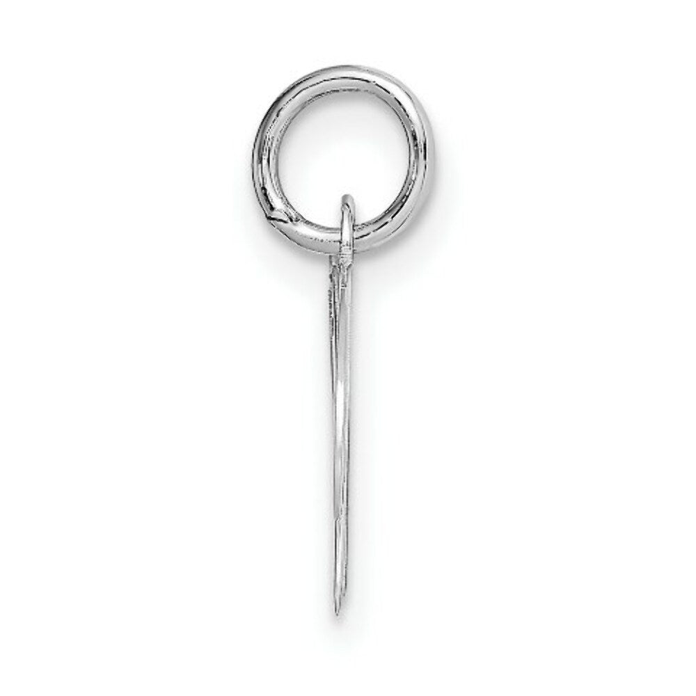 14K White Gold Small Fancy Script Initial Letter W Charm Pendant