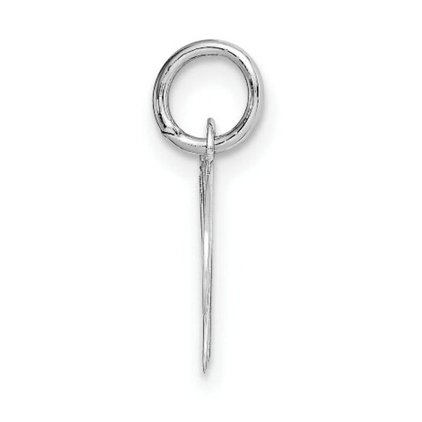 14K White Gold Small Fancy Script Initial Letter W Charm Pendant
