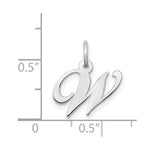 Load image into Gallery viewer, 14K White Gold Small Fancy Script Initial Letter W Charm Pendant
