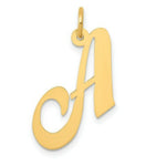 Load image into Gallery viewer, 14K Yellow Gold Medium Fancy Script Initial Letter A Charm Pendant
