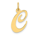 Load image into Gallery viewer, 14K Yellow Gold Medium Fancy Script Initial Letter C Charm Pendant
