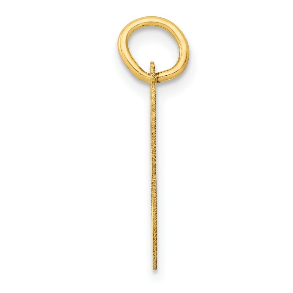14K Yellow Gold Medium Fancy Script Initial Letter C Charm Pendant