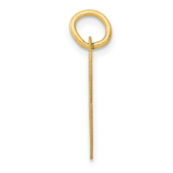 14K Yellow Gold Medium Fancy Script Initial Letter C Charm Pendant