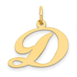 Load image into Gallery viewer, 14K Yellow Gold Medium Fancy Script Initial Letter D Charm Pendant
