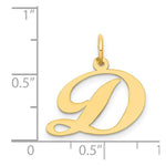 Load image into Gallery viewer, 14K Yellow Gold Medium Fancy Script Initial Letter D Charm Pendant
