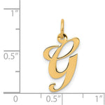Load image into Gallery viewer, 14K Yellow Gold Medium Fancy Script Initial Letter G Charm Pendant
