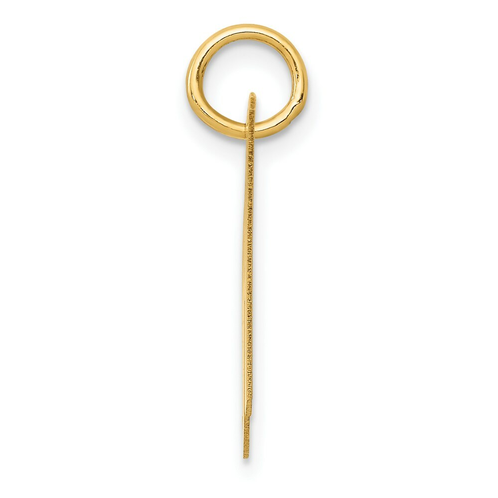14K Yellow Gold Medium Fancy Script Initial Letter H Charm Pendant