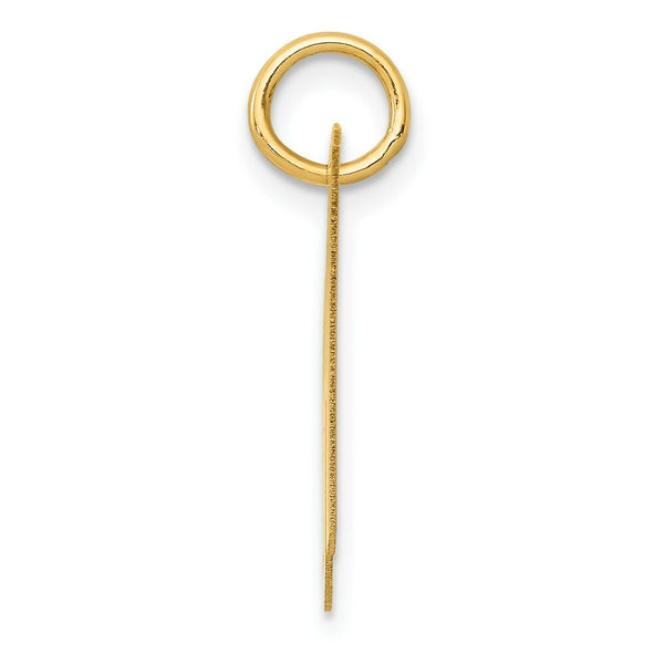 14K Yellow Gold Medium Fancy Script Initial Letter H Charm Pendant