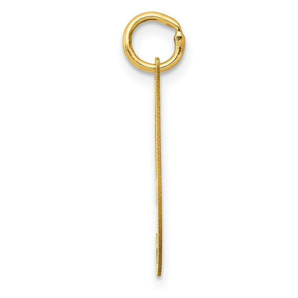 14K Yellow Gold Medium Fancy Script Initial Letter I Charm Pendant