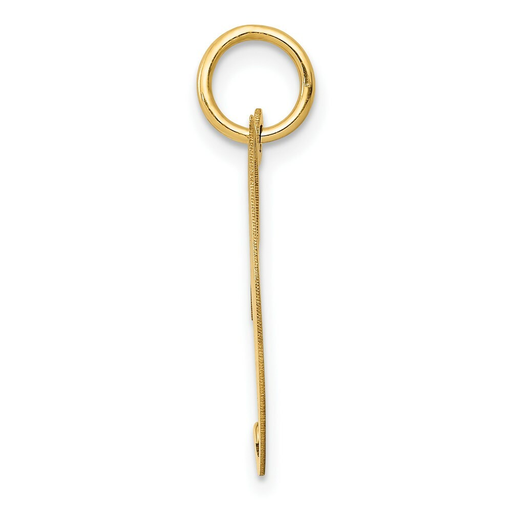 14K Yellow Gold Medium Fancy Script Initial Letter J Charm Pendant