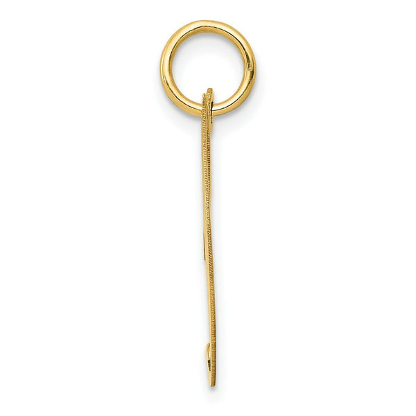 14K Yellow Gold Medium Fancy Script Initial Letter J Charm Pendant