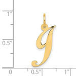Load image into Gallery viewer, 14K Yellow Gold Medium Fancy Script Initial Letter J Charm Pendant
