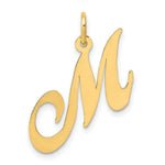 Load image into Gallery viewer, 14K Yellow Gold Medium Fancy Script Initial Letter M Charm Pendant

