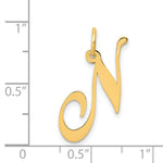 Load image into Gallery viewer, 14K Yellow Gold Medium Fancy Script Initial Letter N Charm Pendant
