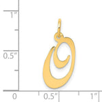 Load image into Gallery viewer, 14K Yellow Gold Medium Fancy Script Initial Letter O Charm Pendant
