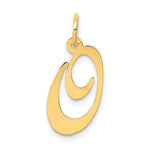 Load image into Gallery viewer, 14K Yellow Gold Medium Fancy Script Initial Letter O Charm Pendant
