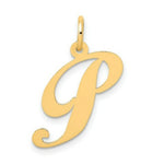 Load image into Gallery viewer, 14K Yellow Gold Medium Fancy Script Initial Letter P Charm Pendant
