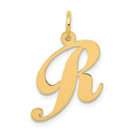 Load image into Gallery viewer, 14K Yellow Gold Medium Fancy Script Initial Letter R Charm Pendant
