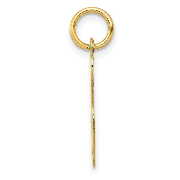 14K Yellow Gold Medium Fancy Script Initial Letter S Charm Pendant