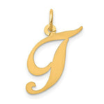 Load image into Gallery viewer, 14K Yellow Gold Medium Fancy Script Initial Letter T Charm Pendant
