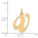 Load image into Gallery viewer, 14K Yellow Gold Medium Fancy Script Initial Letter V Charm Pendant
