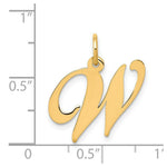 Load image into Gallery viewer, 14K Yellow Gold Medium Fancy Script Initial Letter W Charm Pendant
