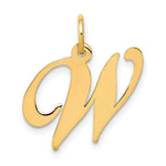 Load image into Gallery viewer, 14K Yellow Gold Medium Fancy Script Initial Letter W Charm Pendant
