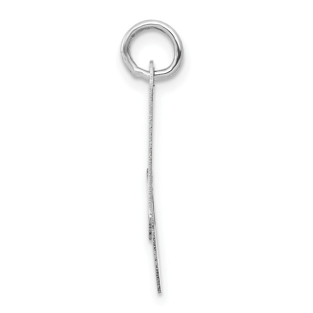 14K White Gold Medium Fancy Script Initial Letter A Charm Pendant